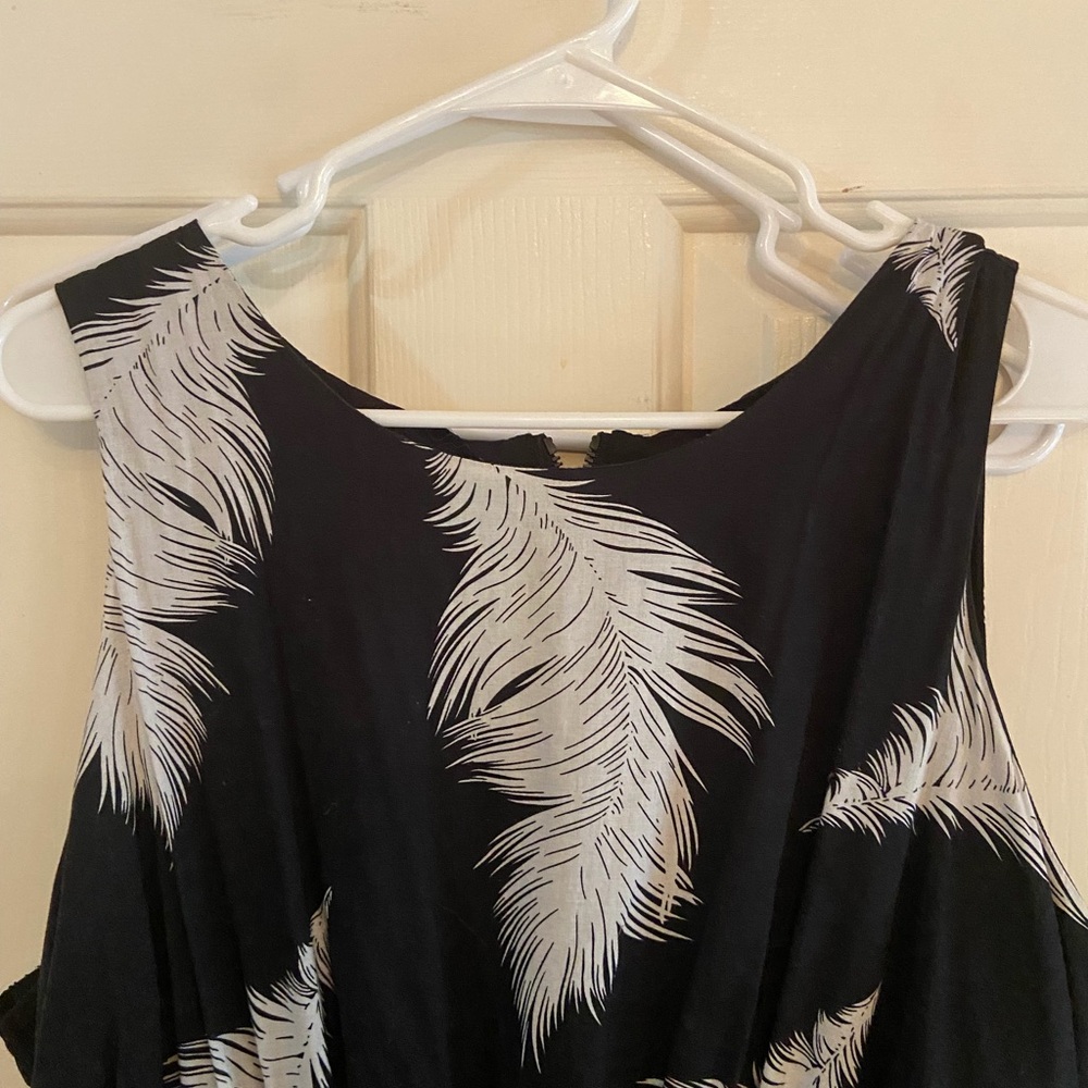 ⭐️2/30$ Lane Bryant Cotton Fit and Flare Dress with Feather Print and POCKETS! - Picture 5 of 11